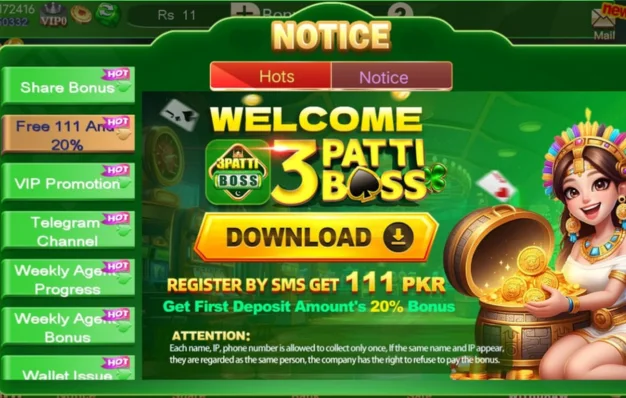 3 patti boss 111 bonus
